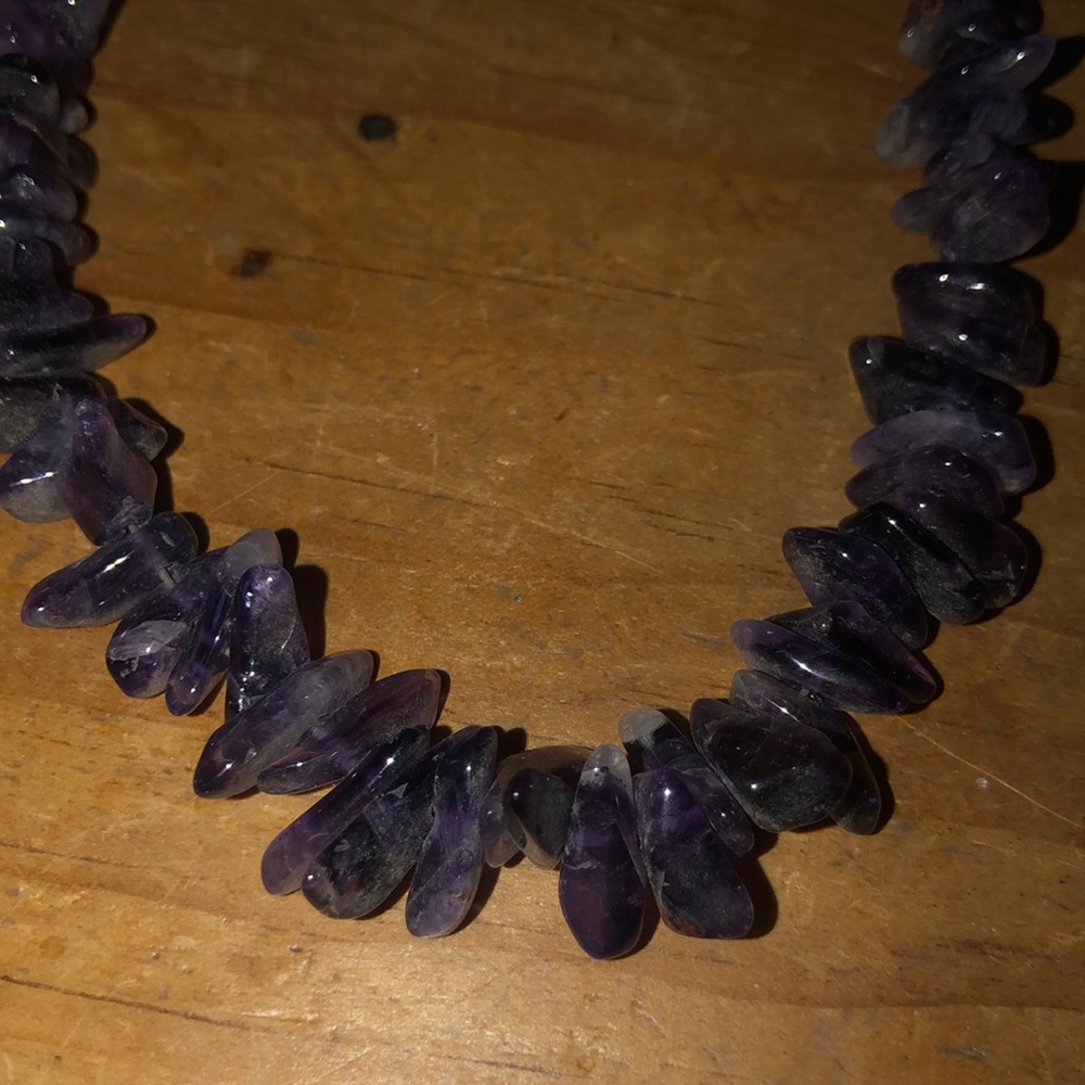 Purple Raw Crystal Necklace with Organic Design